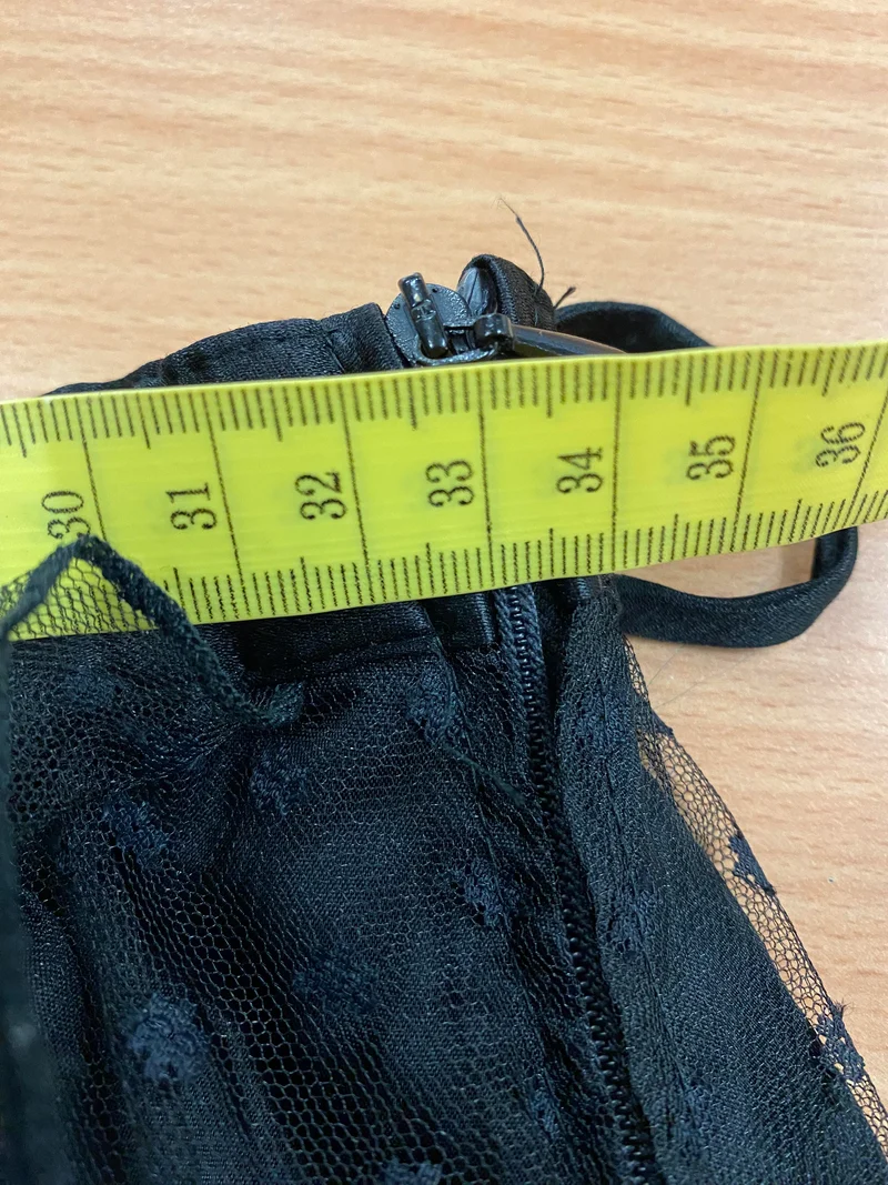 Vintage Tüllrock schwarz mit Punktmuster Gr. 34 – romantischer Midi Rock
