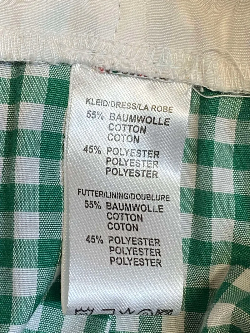 Vintage Dirndl Set Grün-Rot Kariert Gr. 40 – 3-teilig