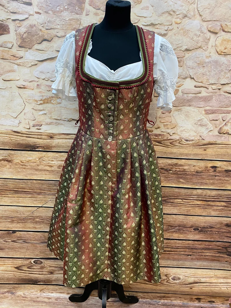 Dirndl mit Schürze und Bluse – Größe 36