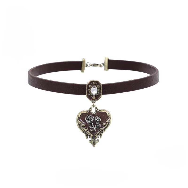 Punk Heart Rose Distressed-Halsband für Damen