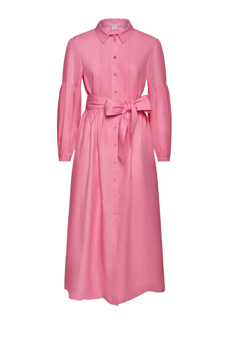 Leinenkleid mit Biesenfalten