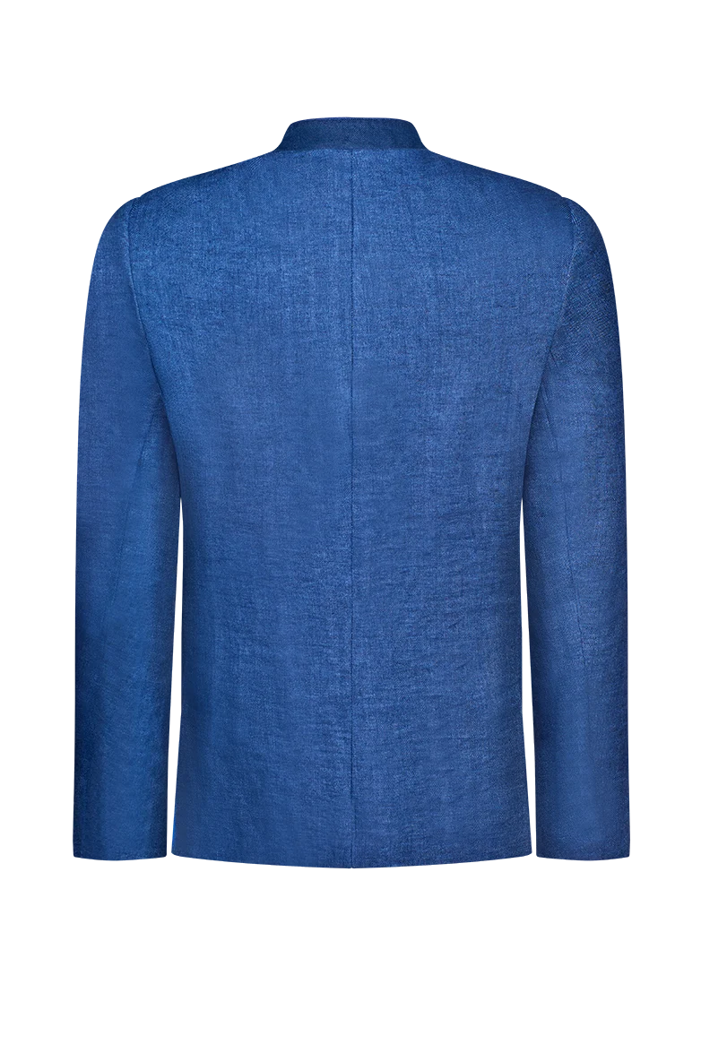 Leinenjacke mit Stehkragen