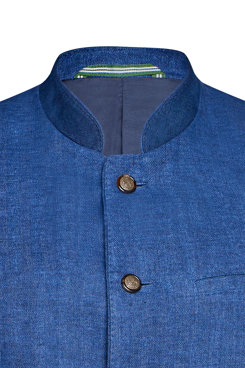 Leinenjacke mit Stehkragen