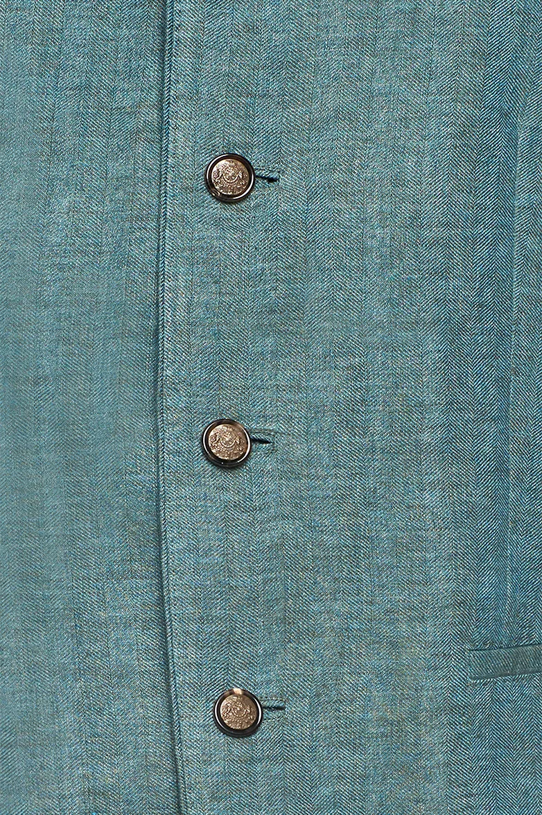 Leinenjacke mit Stehkragen