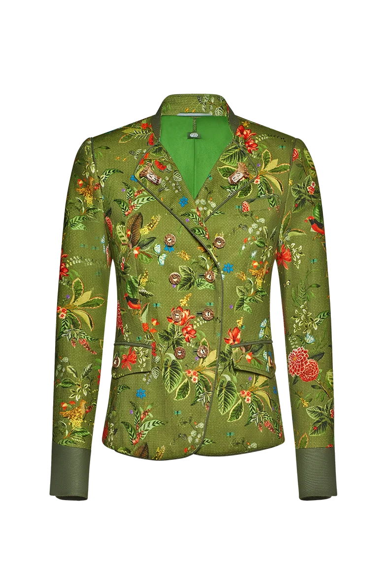Florale Stehkragenjacke