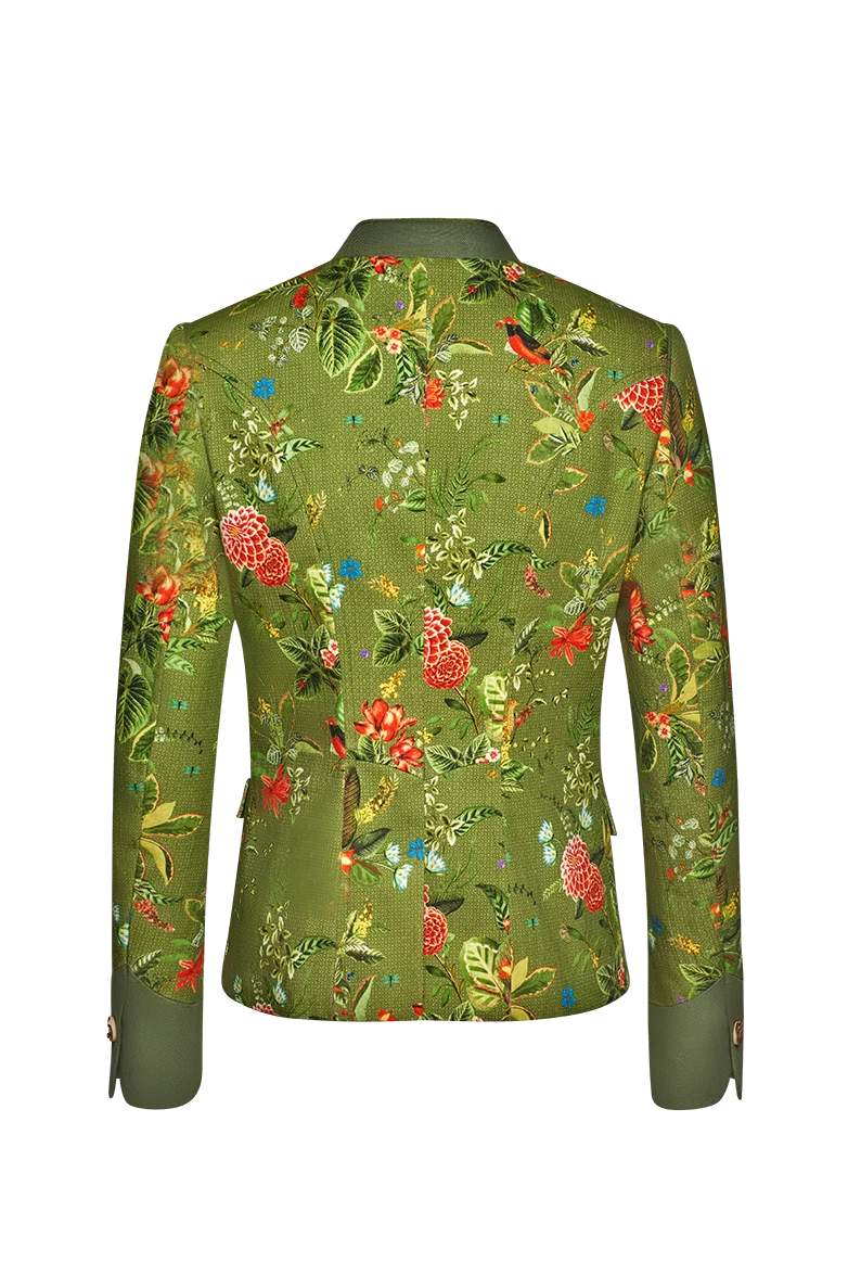 Florale Stehkragenjacke
