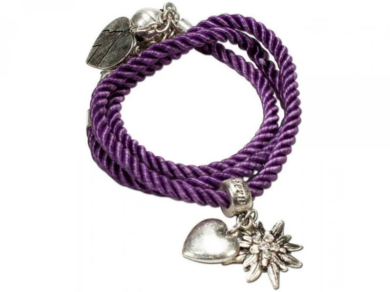 Wickelarmband Edelweiß lila