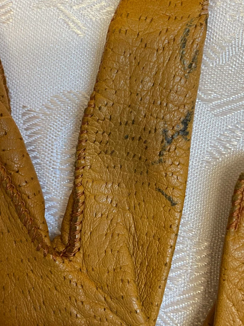 Vintage Autohandschuhe Leder Gr. 7 3/4 in Cognac Braun