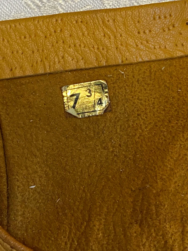 Vintage Autohandschuhe Leder Gr. 7 3/4 in Cognac Braun
