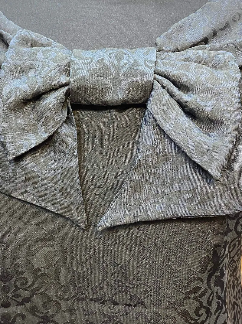Vintage 50er Jahre Schleifen-Top Damen Gr. S in Schwarz