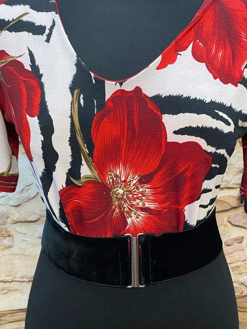 Rockabilly Damen-Outfit Gr. 38 mit Pencilrock