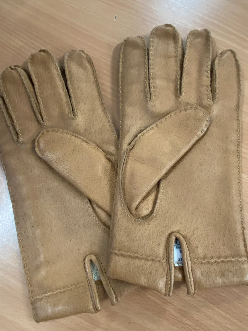 Vintage Lederhandschuhe Beige Größe 8 1/2