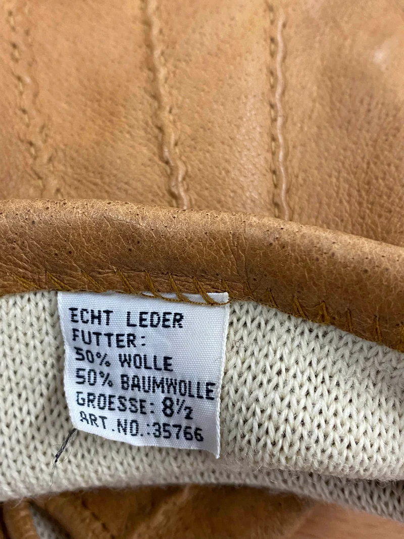 Vintage Lederhandschuhe Beige Größe 8 1/2