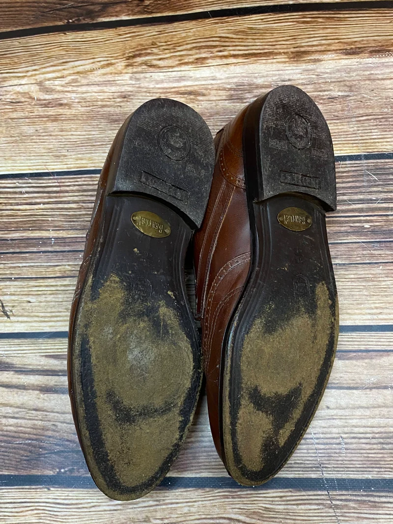 Vintage Bentley Lederschuhe Braun mit Lochmuster
