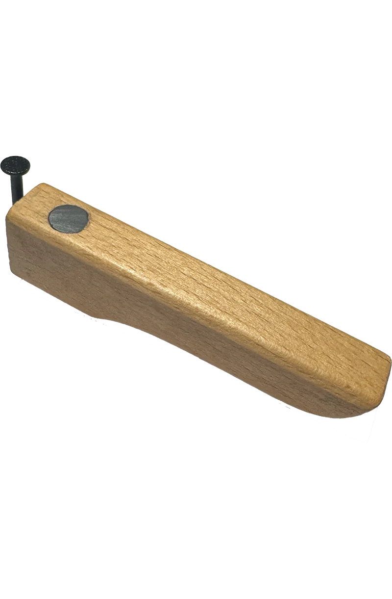 Flaschenöffner Holz mit Spruch und Nagel - grias di