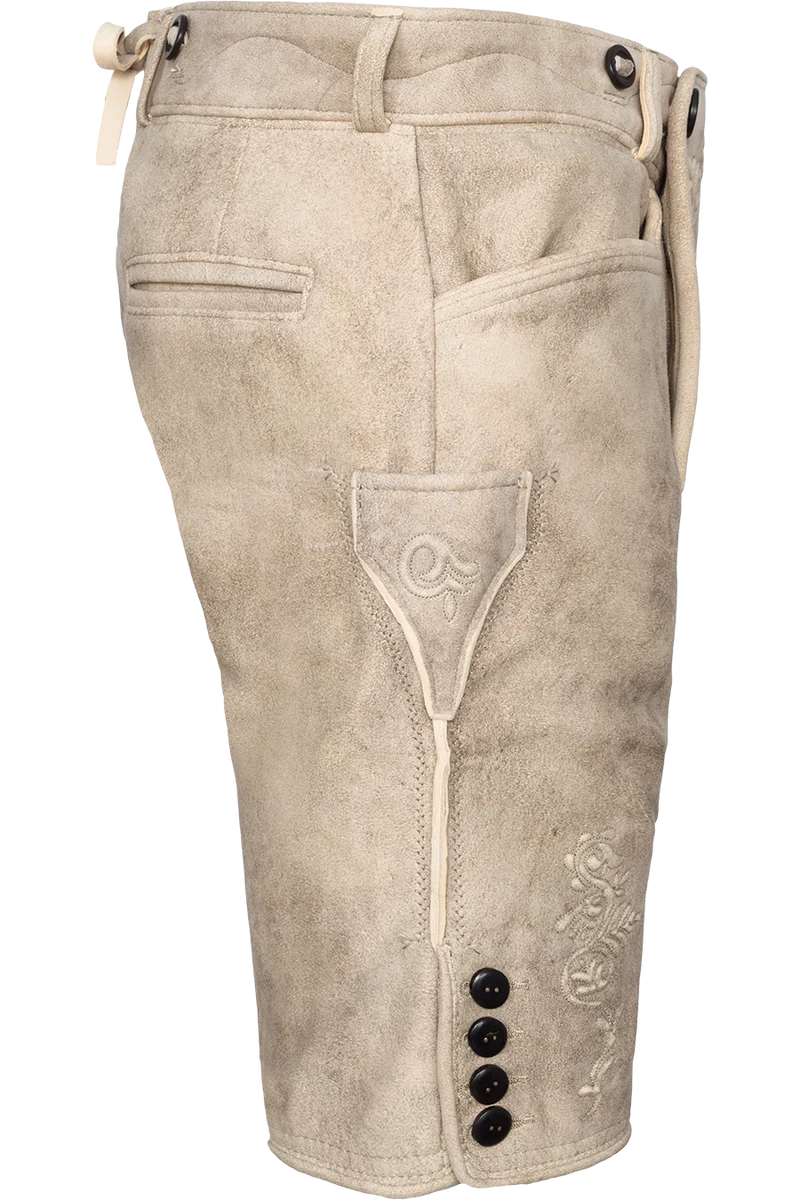 Herren Hirschlederhose kurz - safari beige