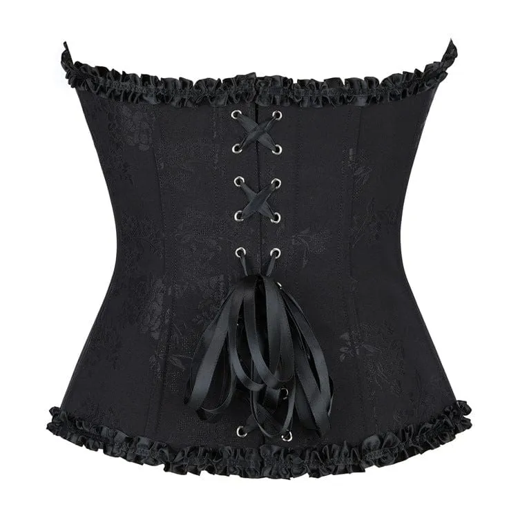 Gothic-Überbrustkorsett mit Rüschensaum und Schnürung für Damen