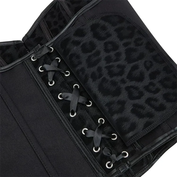Gothic-Überbrustkorsett mit Leopardenmuster für Damen