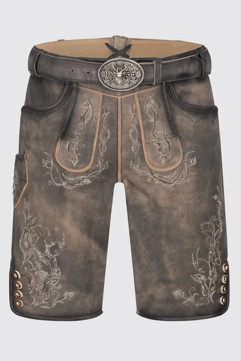 Herren Lederhose % - JOSCHA - Trachtenhose - Krüger Buam - mit Gürtel - 961465-000-0044