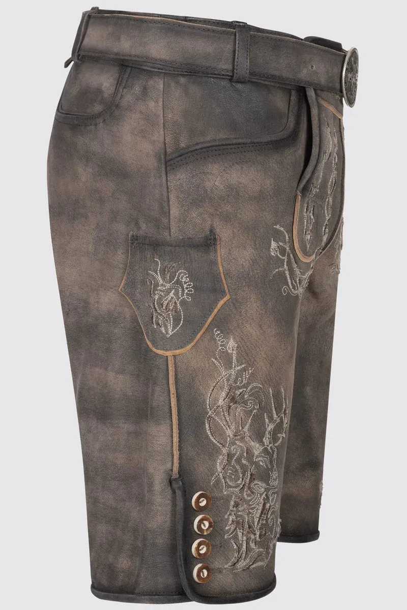 Herren Lederhose % - JOSCHA - Trachtenhose - Krüger Buam - mit Gürtel - 961465-000-0044