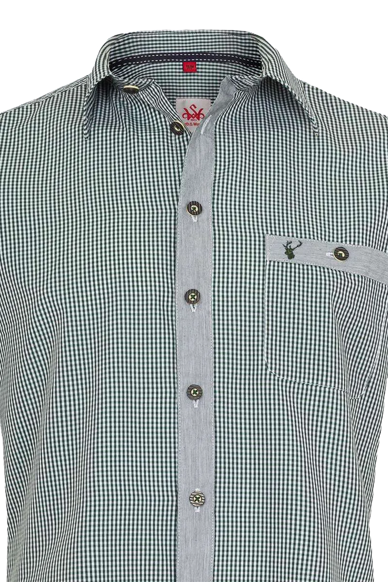 Trachtenhemd Kurzarm Slim Fit kariert