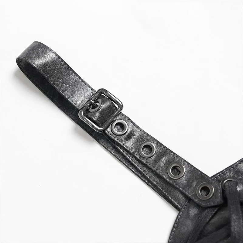 Punk-Bustier mit Herzmotiv, Schnalle und Reißverschluss für Damen
