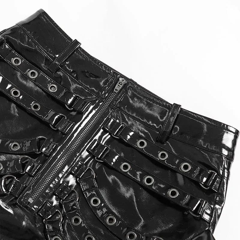 Punk-Rock für Damen mit Ösen, Trägern und Reißverschluss