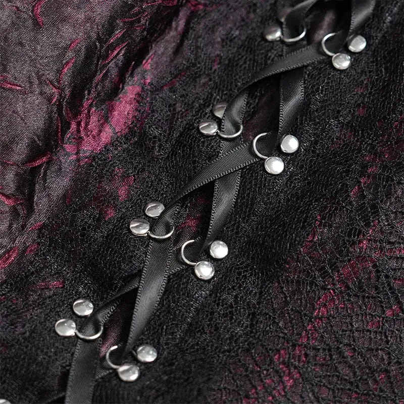 Gothic-Kleid für Damen mit unregelmäßigem, tiefem Ausschnitt, Quasten und Neckholder