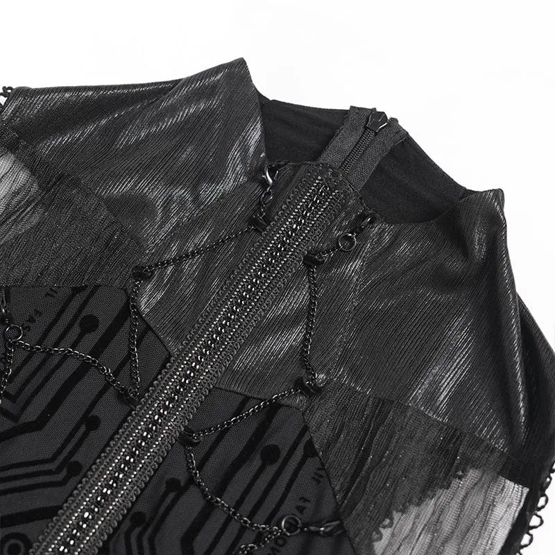Ärmelloses Maxikleid mit Cyberpunk-Schaltkreismuster für Damen, Hochzeitskleid