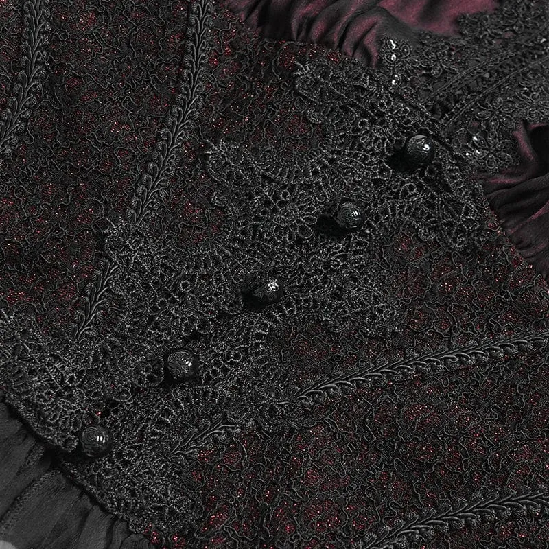 Ärmellose Gothic-Weste für Damen mit tiefem Ausschnitt