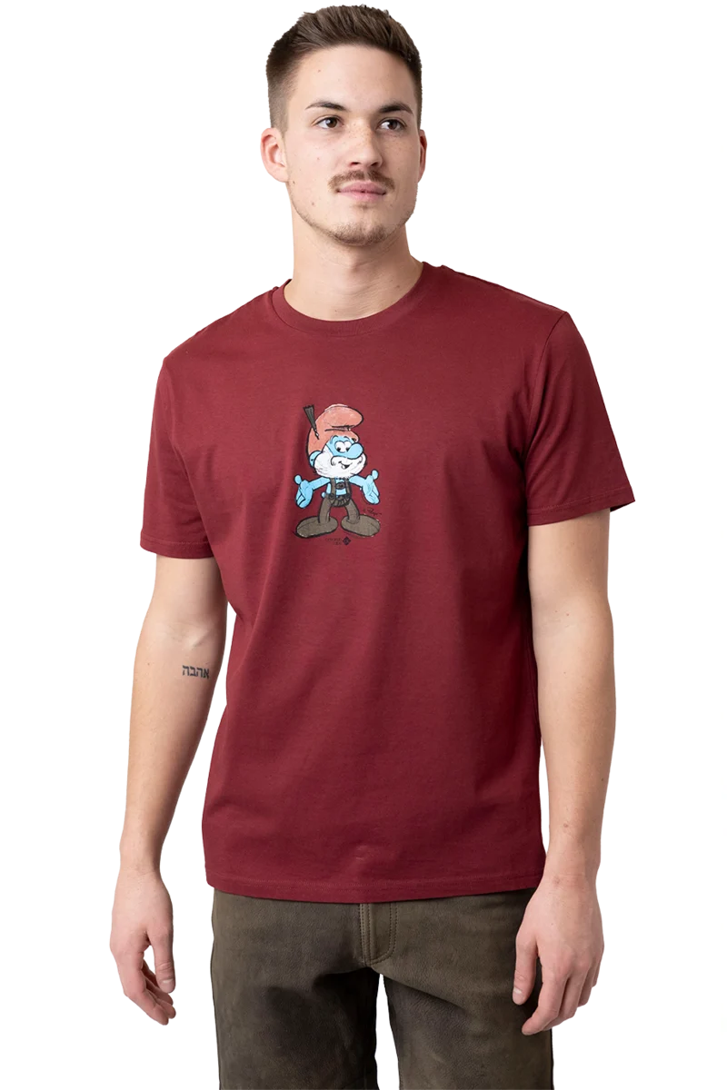 Herren Trachtenshirt 'Papa Schlumpf'