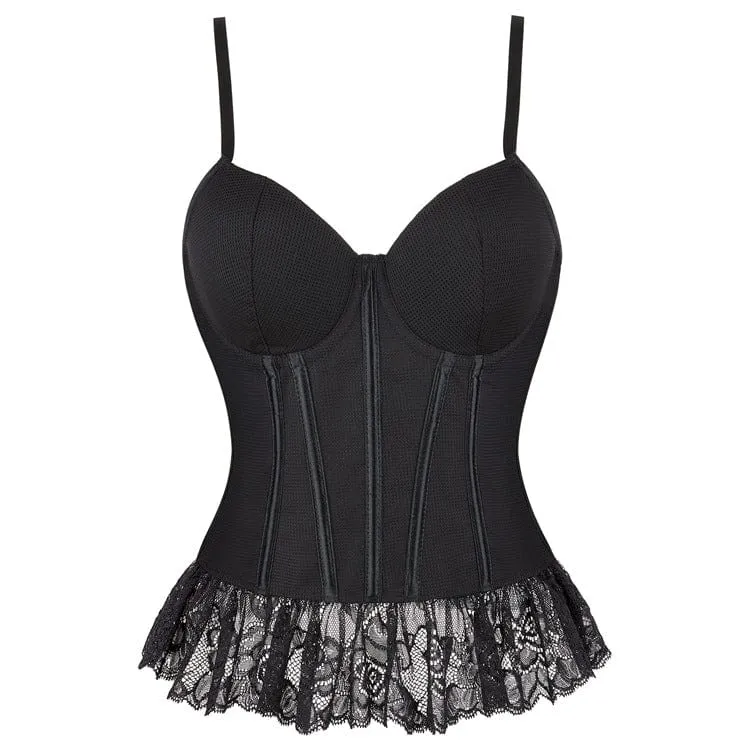 Gothic-Überbrustkorsett aus gespleißtem Netzstoff für Damen