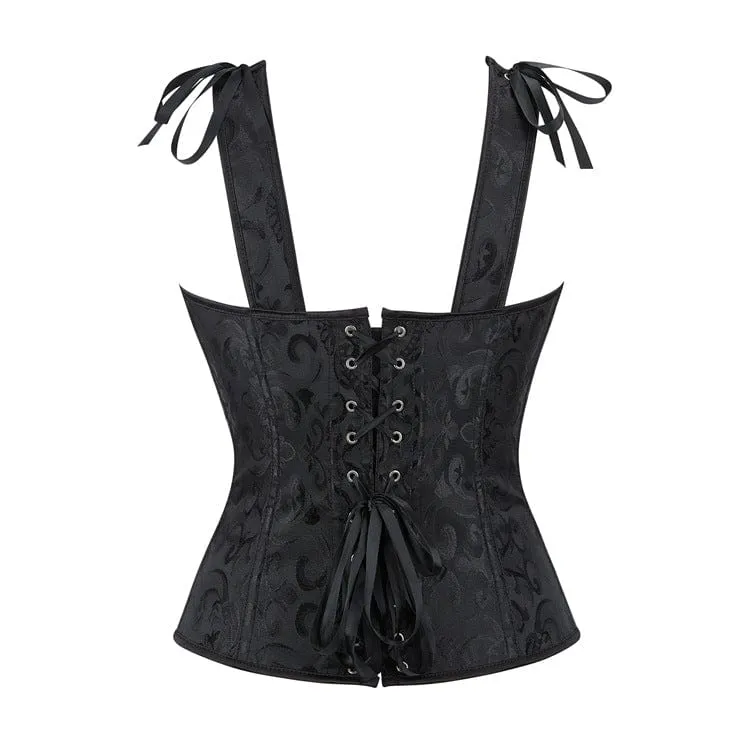 Gothic Überbrustkorsett mit Schnürung und Stahlstäbchen für Damen