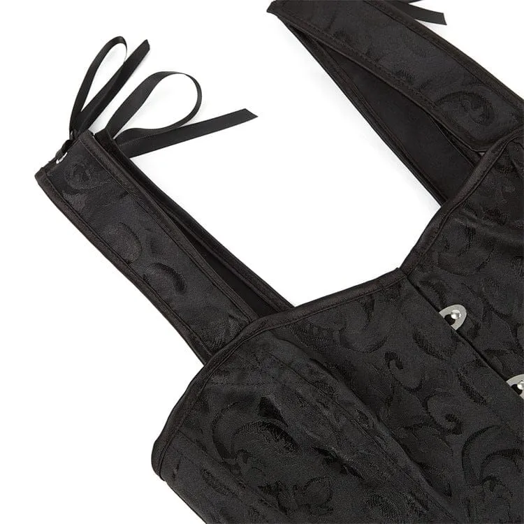 Gothic Überbrustkorsett mit Schnürung und Stahlstäbchen für Damen