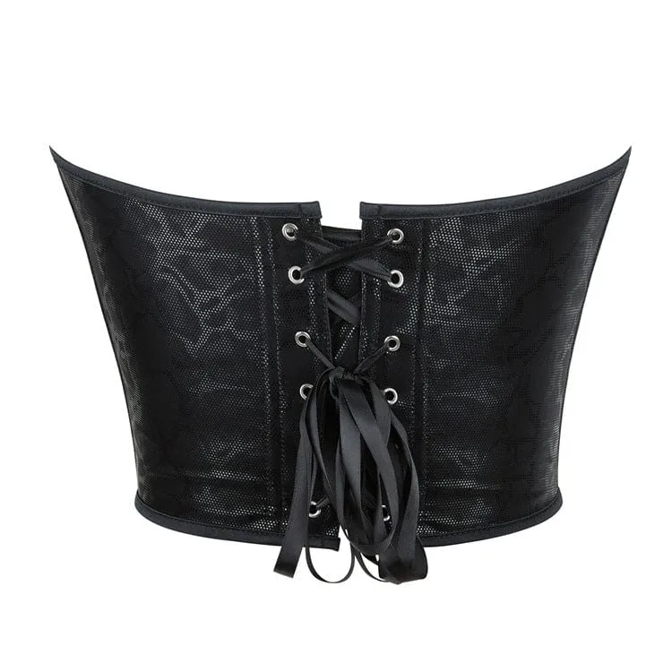 Gothic Mesh Splice Überbrustkorsett zum Schnüren für Damen