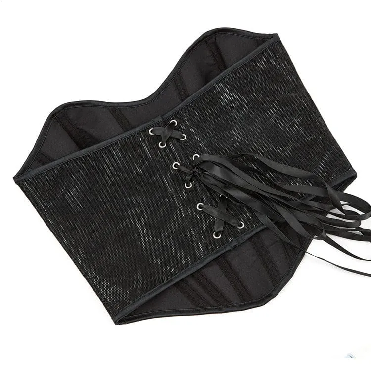 Gothic Mesh Splice Überbrustkorsett zum Schnüren für Damen