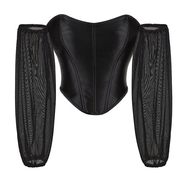 Gothic-Off-Shoulder-Overbust-Korsett mit Schnürung für Damen