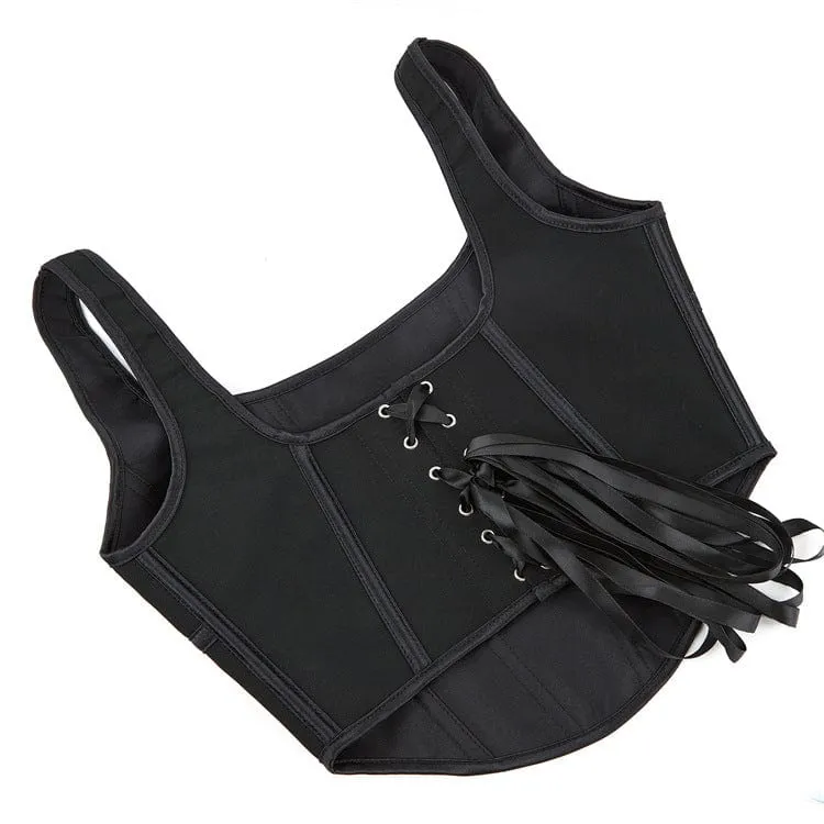 Gothic-Überbrustkorsett mit Schnürung und Stäbchen für Damen