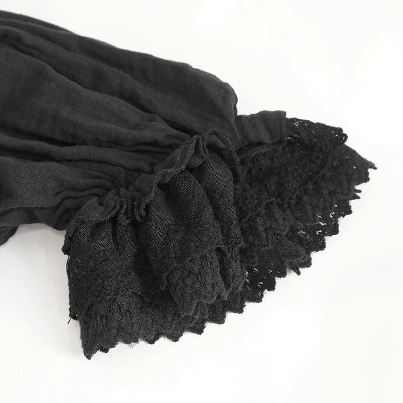 Damen-Ballkleid im Gothic-Stil mit Puffärmeln und Kordelzug