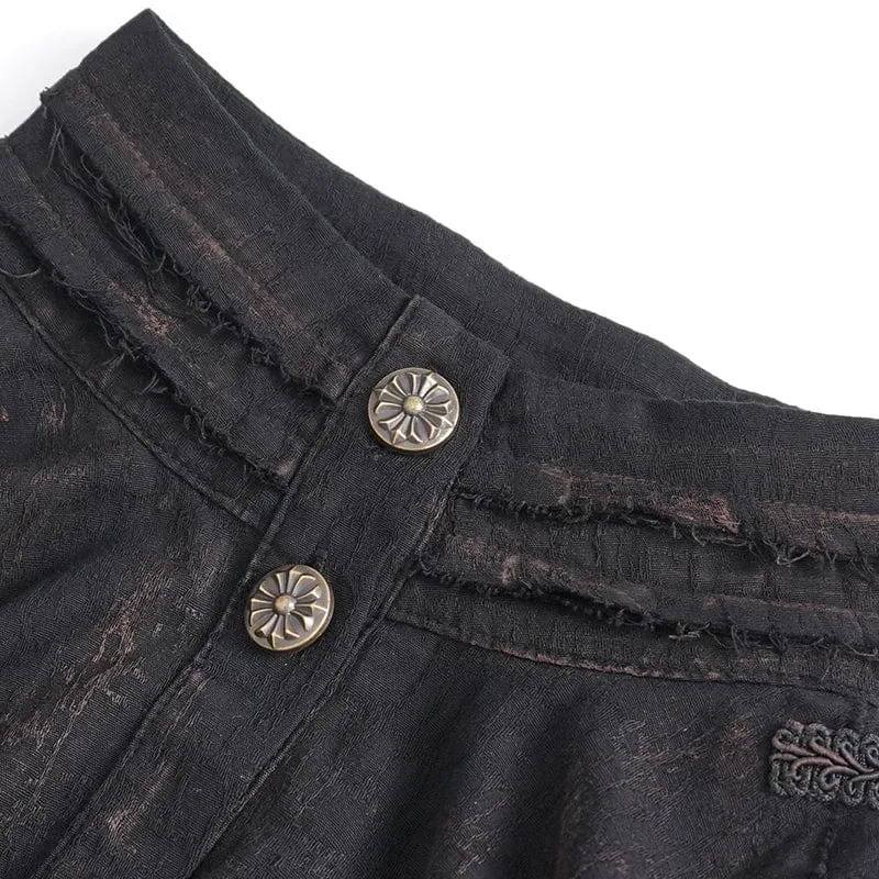 Steampunk-Hemd für Damen mit Stehkragen und Puffärmeln