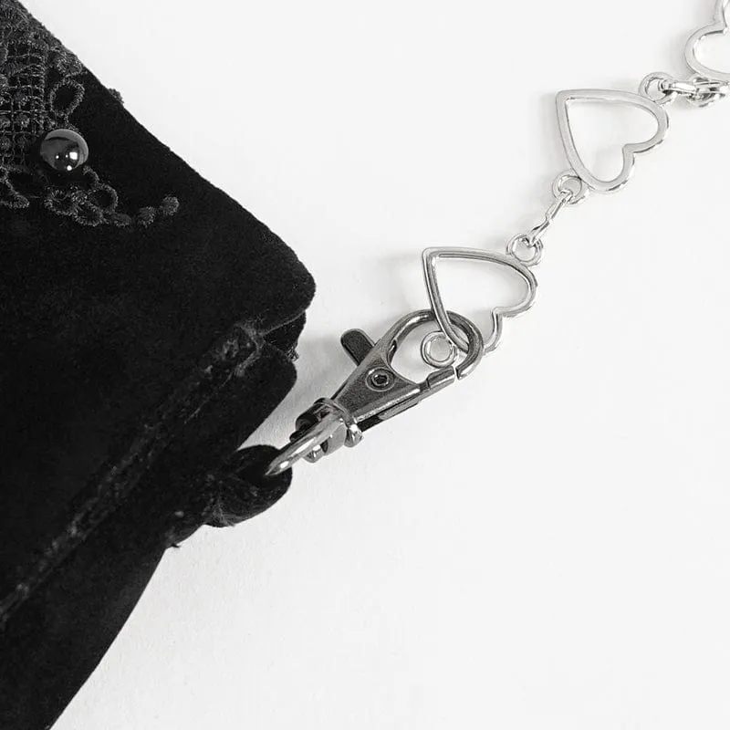Damen-Gothic-Tasche mit Blumenstickerei und Perlen