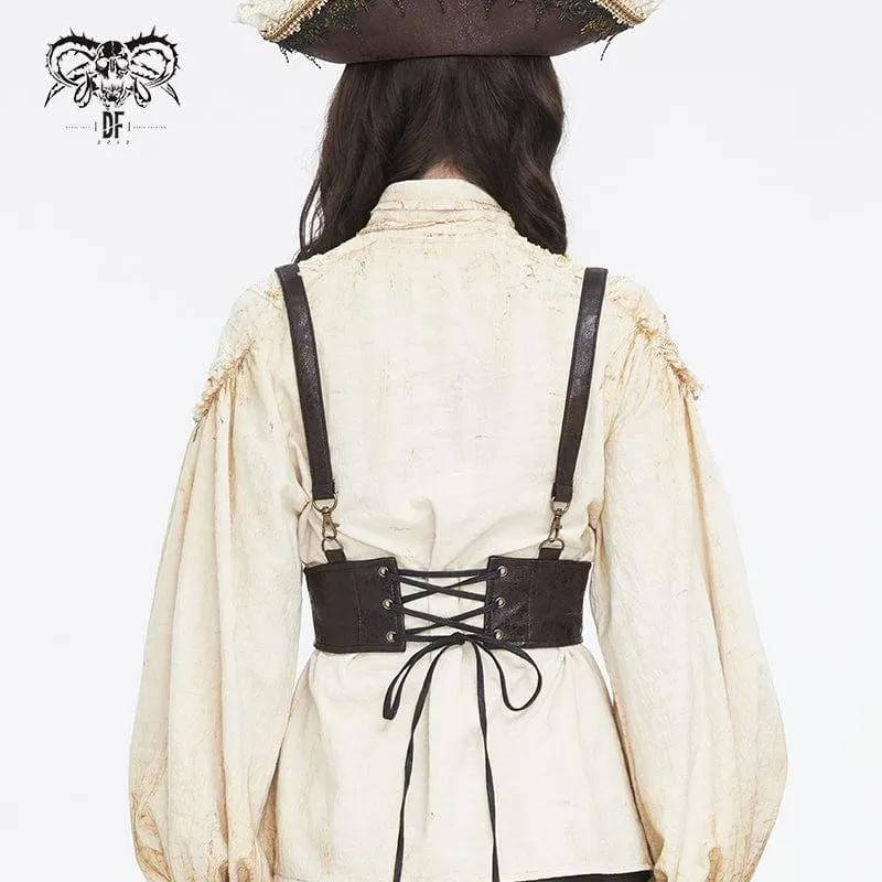 Damen-Unterbrustkorsett aus Kunstleder mit Steampunk-Schnalle