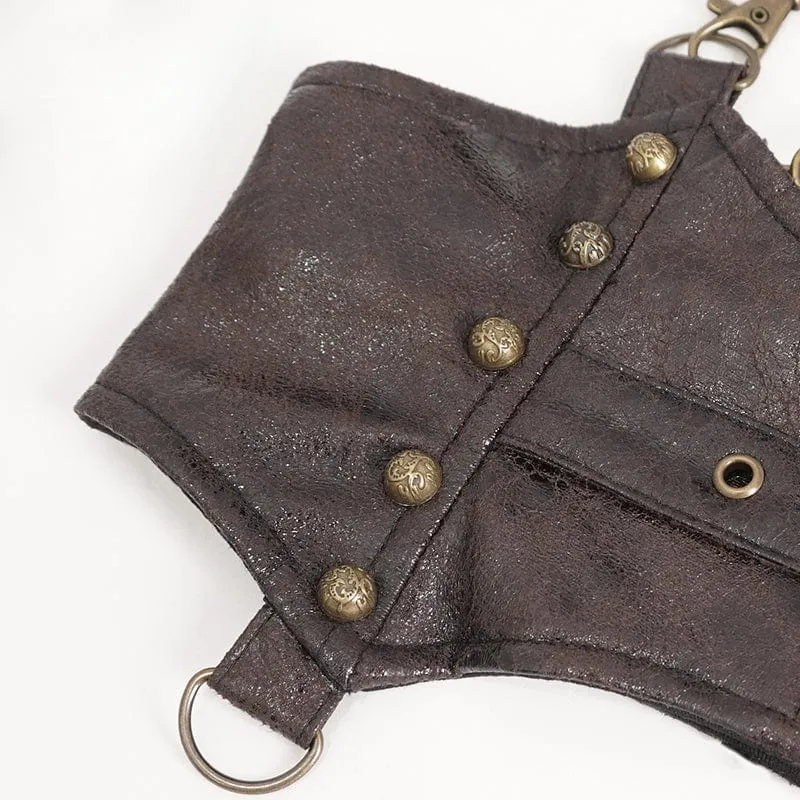 Damen-Unterbrustkorsett aus Kunstleder mit Steampunk-Schnalle