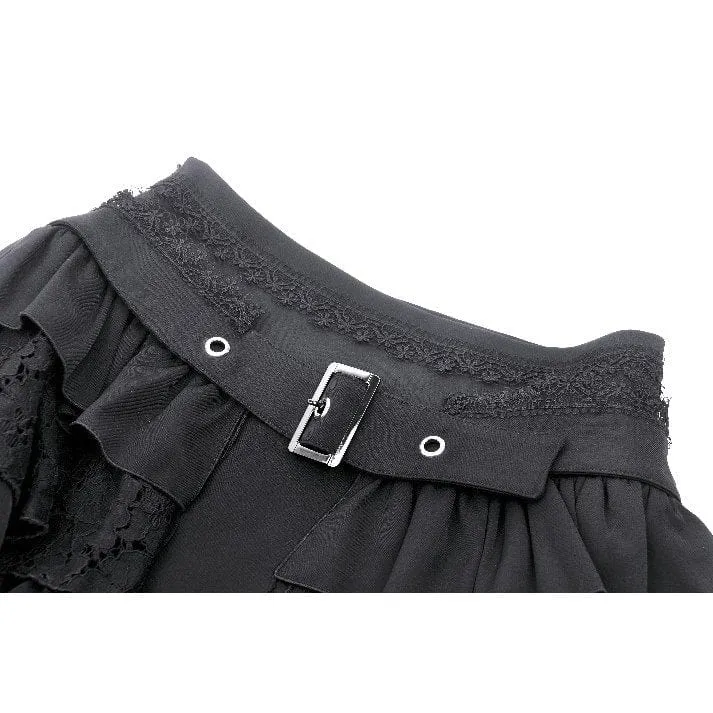 Damen-Gothic-Splice-Rock mit hoher Taille und Strumpfband
