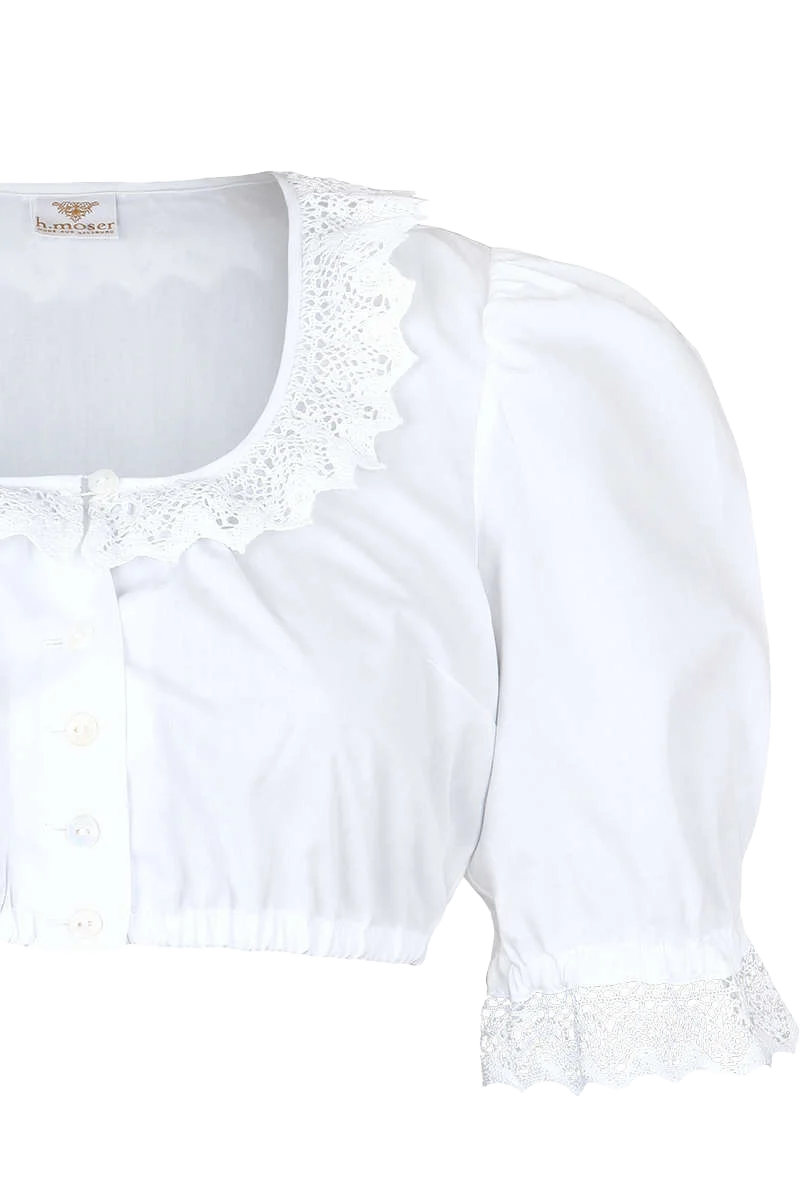 Dirndl-Bluse mit 1/2 Arm und Spitzenkragen
