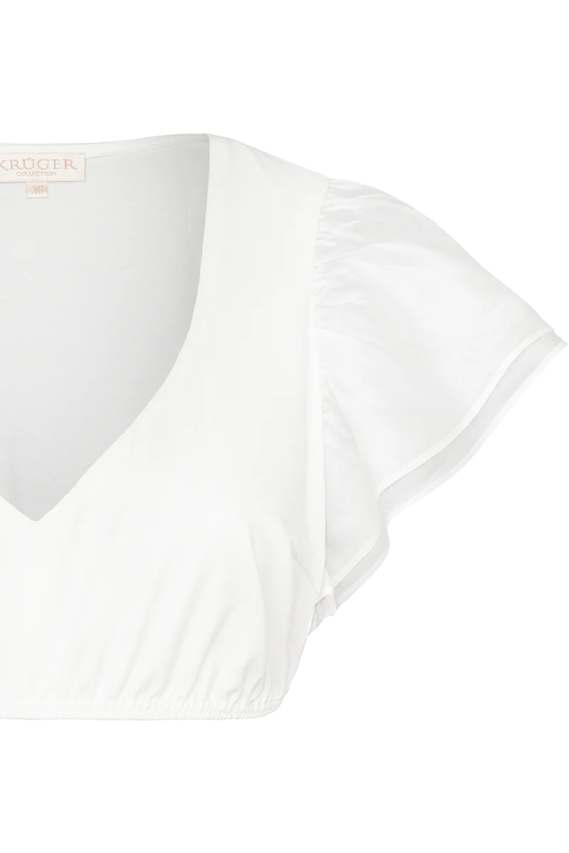 Dirndlbluse mit Flügelärmel und V-Ausschnitt