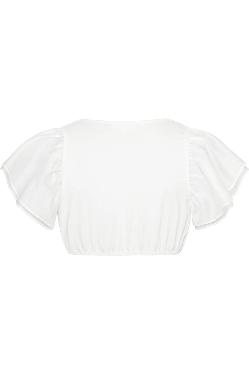 Dirndlbluse mit Flügelärmel und V-Ausschnitt