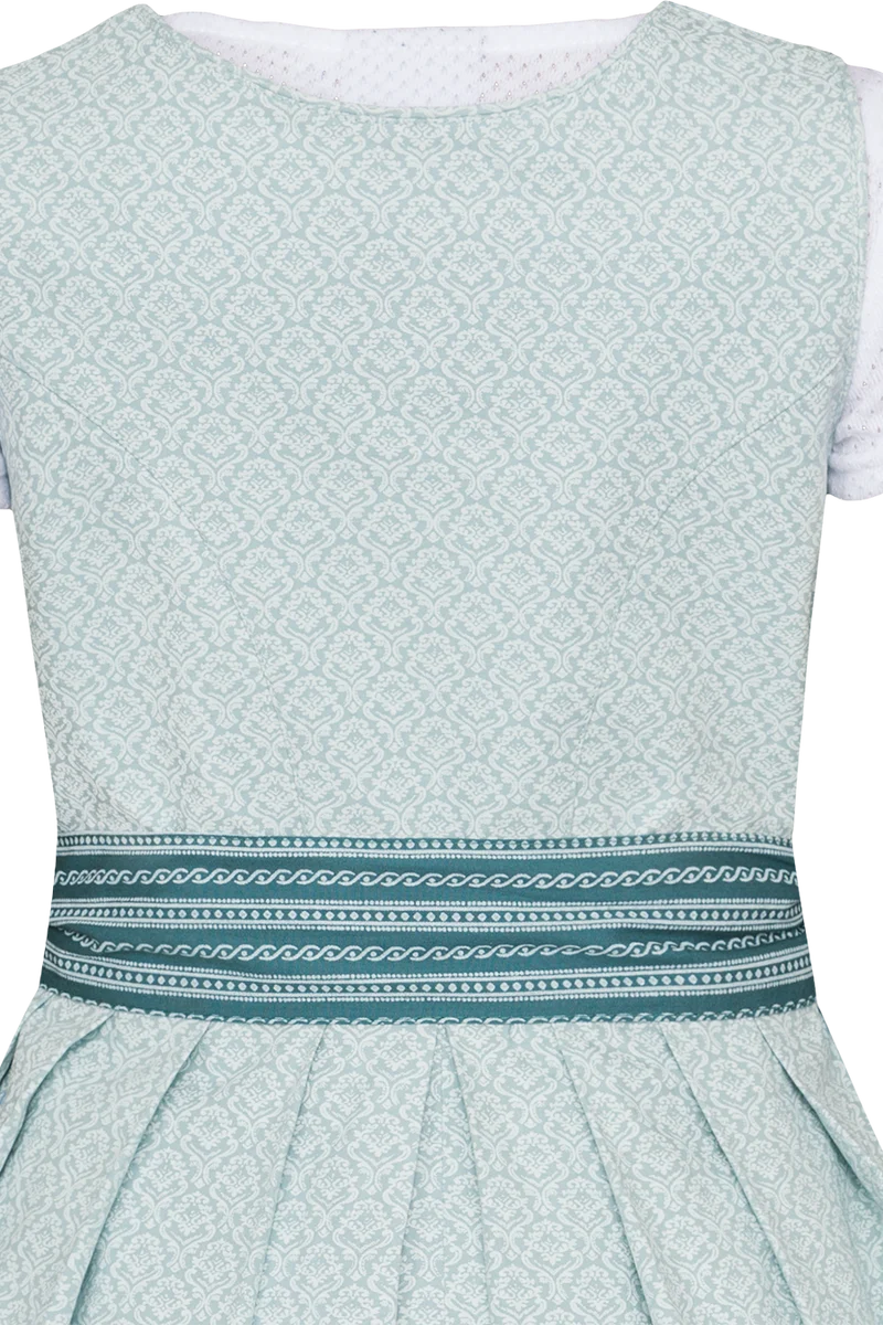 Kinder Baumwolldirndl gemustert mit Bluse - türkis