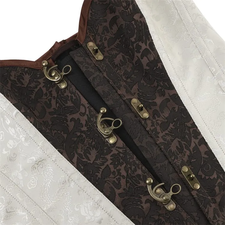 Gothic-Überbrustkorsett für Damen mit kontrastfarbenem Jacquardmuster