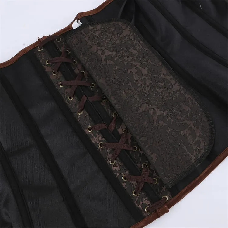 Gothic-Überbrustkorsett für Damen mit kontrastfarbenem Jacquardmuster